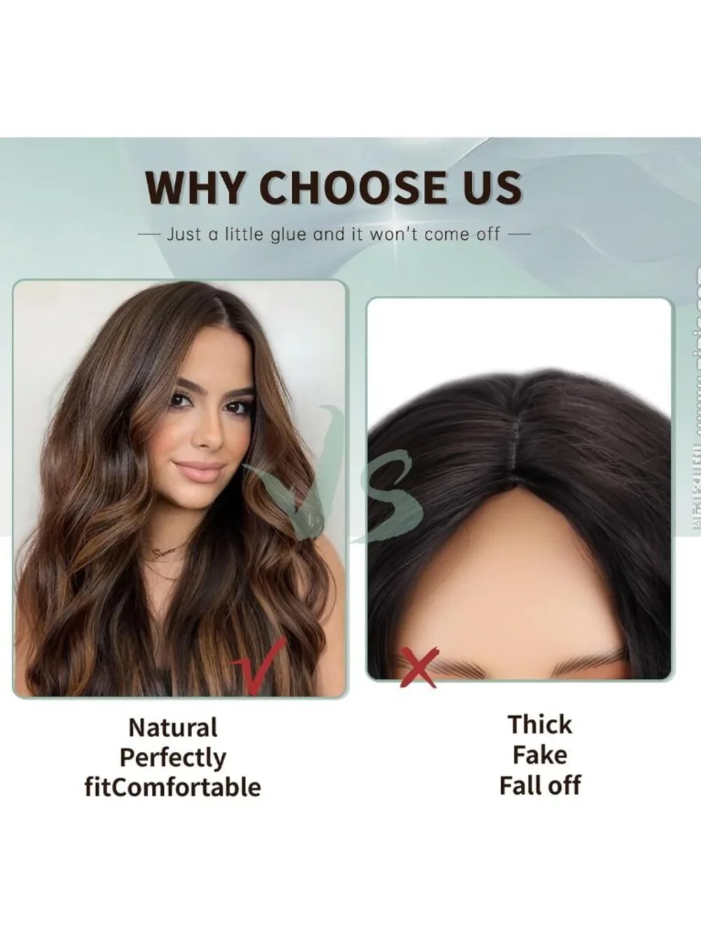 Ombre Brown Wavy Synthetic Wig with Middle Part for Daily Wear - Stylish